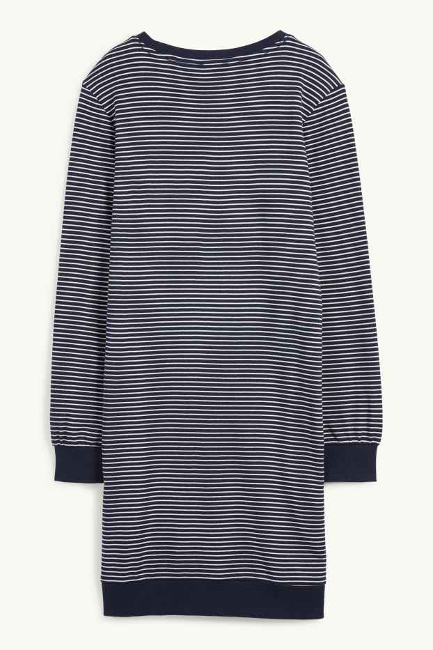 Femmes - Chemise de nuit - à rayures - bleu foncé