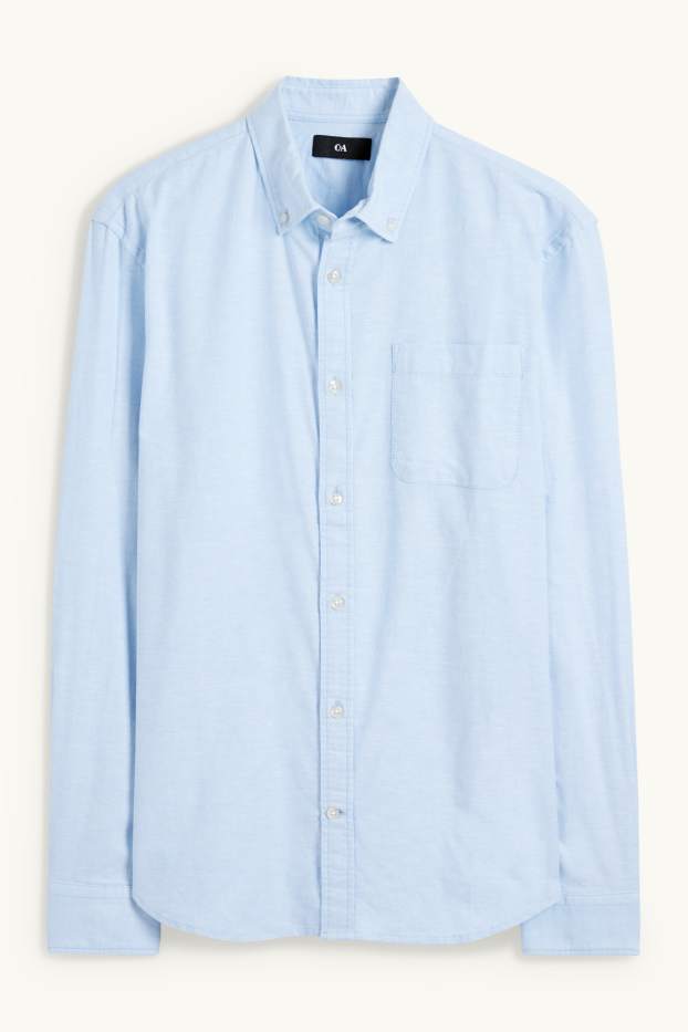 Bărbați - Cămașă - regular fit - guler cu nasturi - albastru deschis
