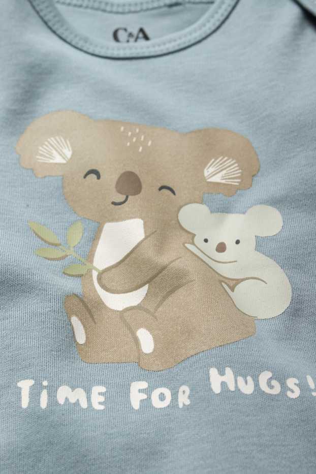 Baby: jongens - Set van 3 - luiaard en koalabeer - rompertje - blauw