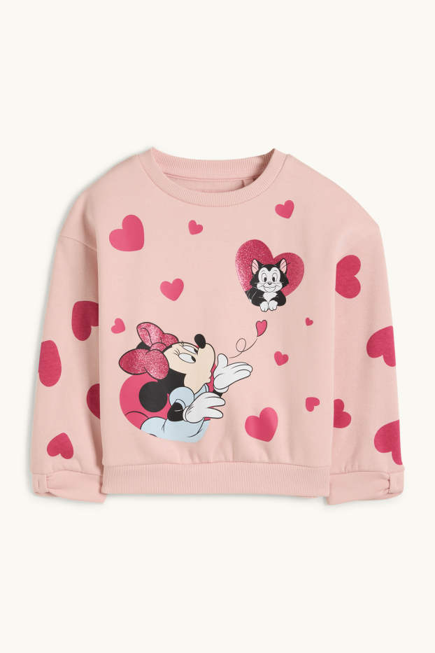 Děti - dívky - Minnie Mouse - mikina - se vzorem - růžová