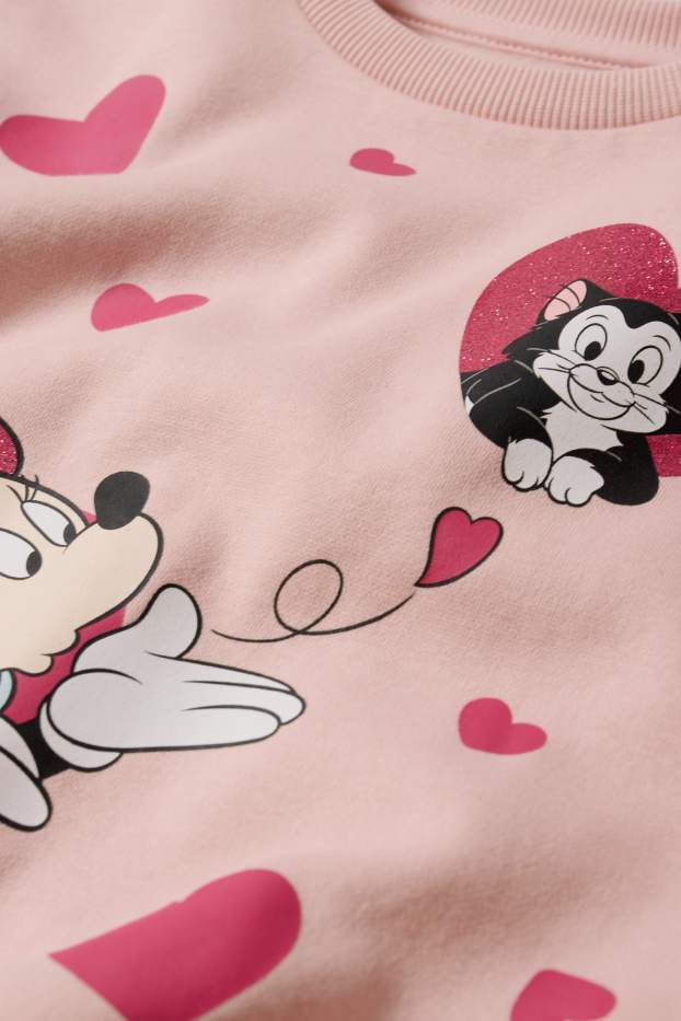 Děti - dívky - Minnie Mouse - mikina - se vzorem - růžová