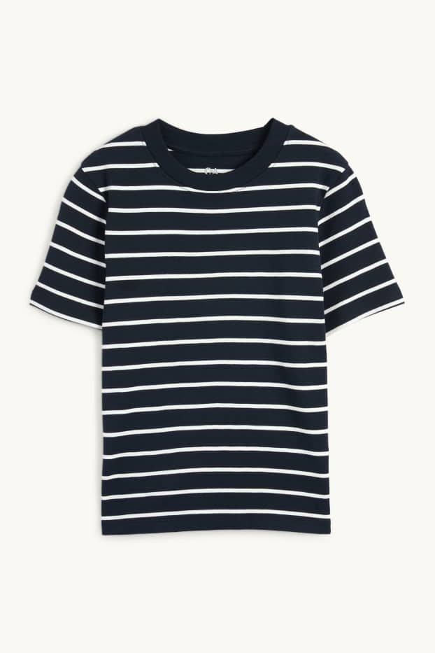 Femmes - T-shirt - à rayures - noir
