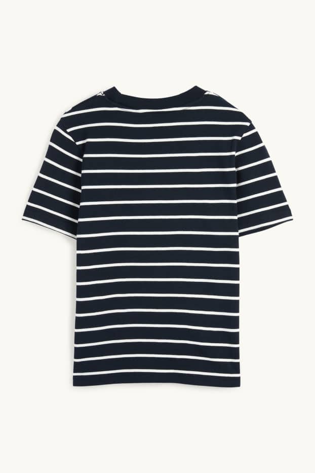 Femmes - T-shirt - à rayures - noir