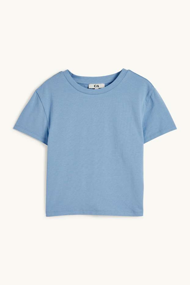 Dona - Samarreta crop de màniga curta - blau