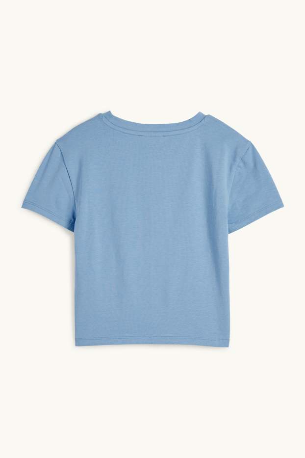 Dona - Samarreta crop de màniga curta - blau