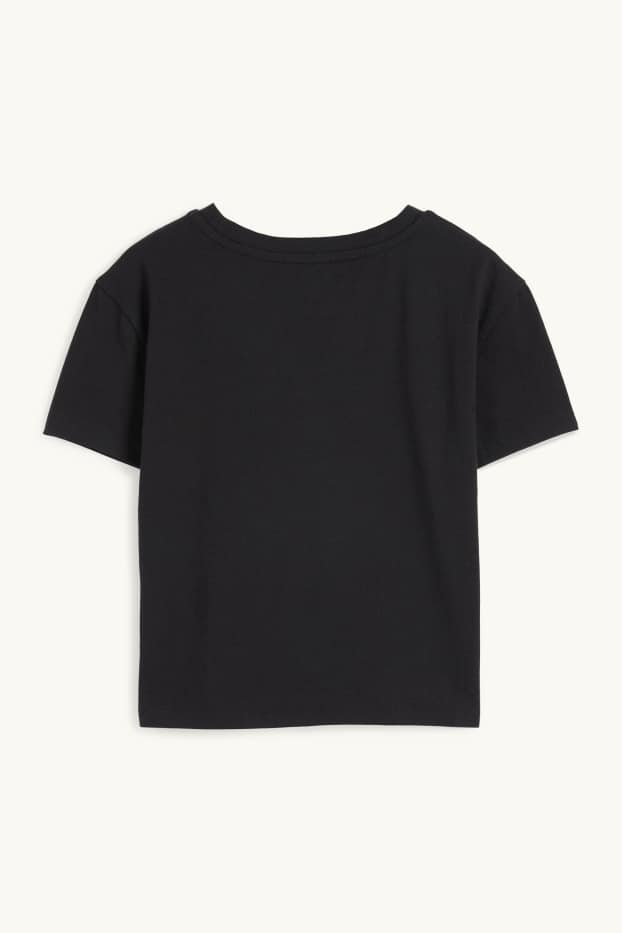 Damen - Crop T-Shirt - schwarz