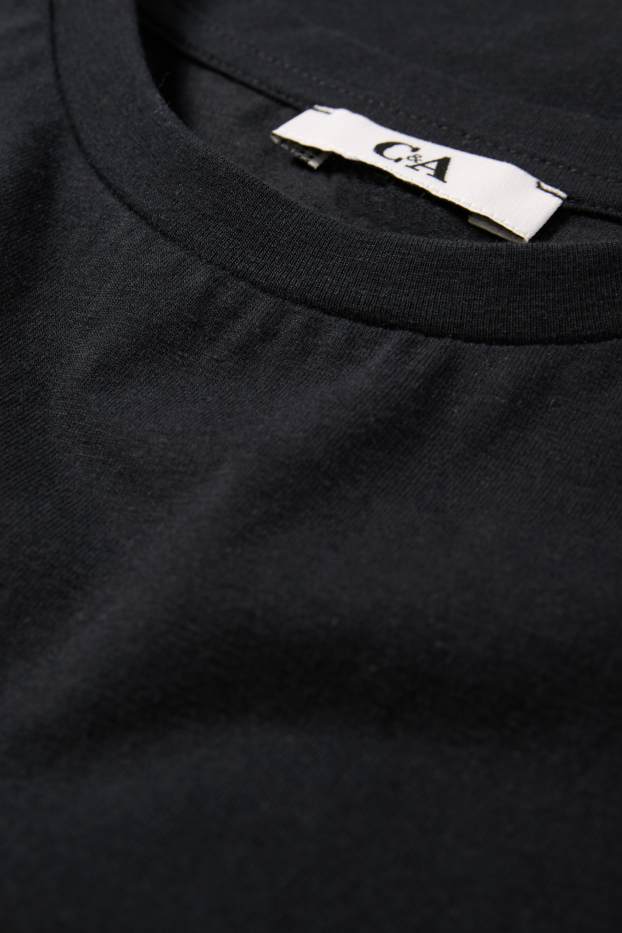 Damen - Crop T-Shirt - schwarz