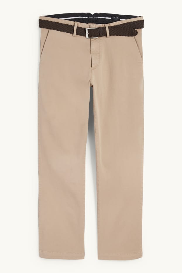 Hommes - Chino avec ceinture - regular fit - beige