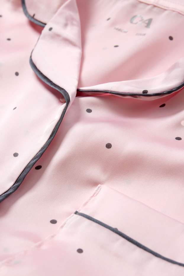 Children Girls - Satin pyjamas - polka dot - rose
