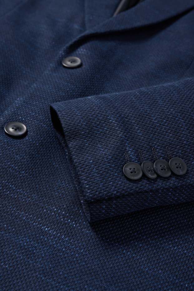 Hommes - Veste - regular fit - Flex - texturé - bleu foncé