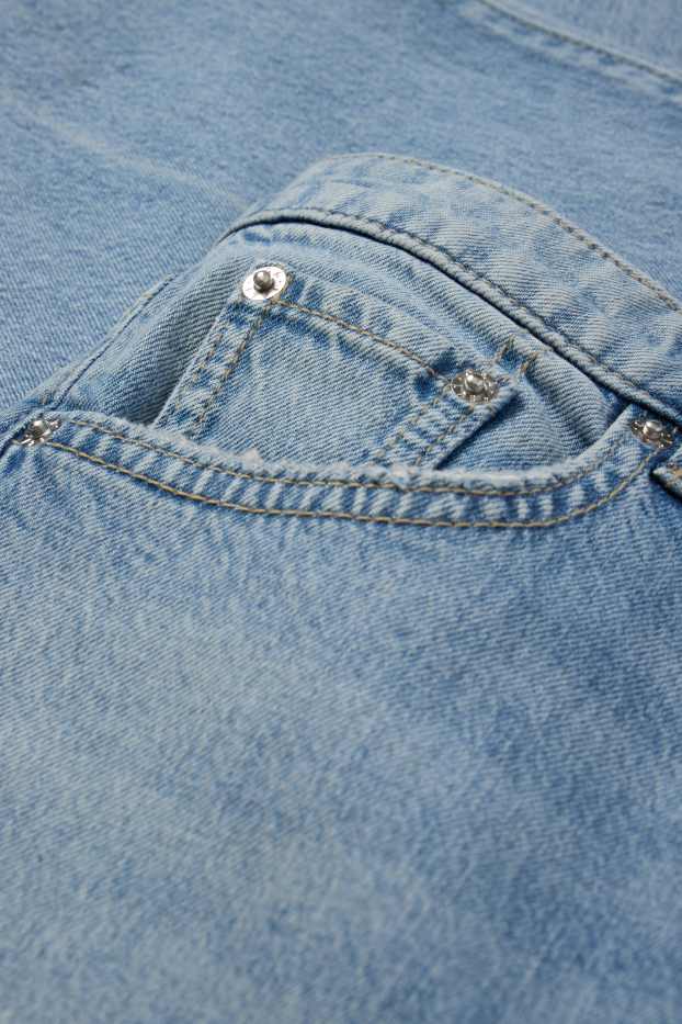 Dames - Wide leg jeans - high waist - jeanslichtblauw