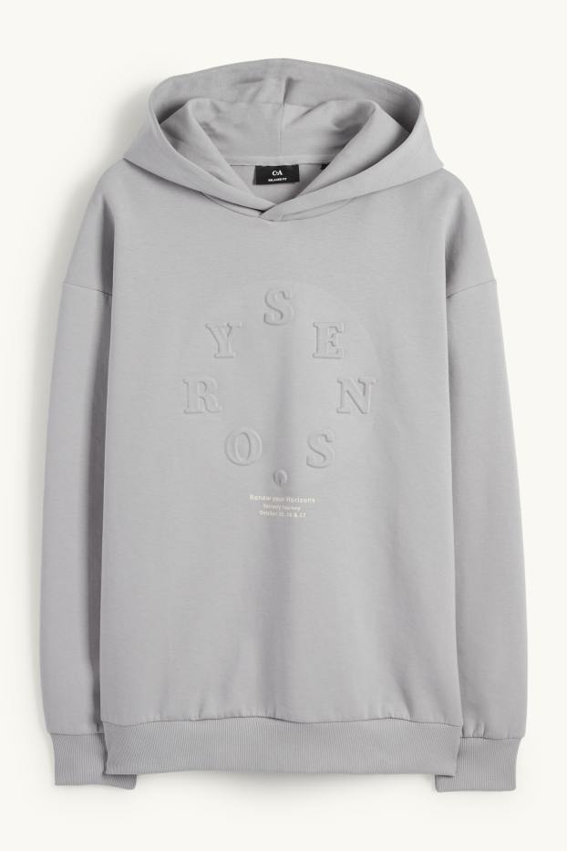 Hommes - Sweat à capuche - gris