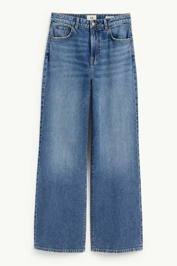Damen - Wide Leg Jeans - High Waist - jeansblau