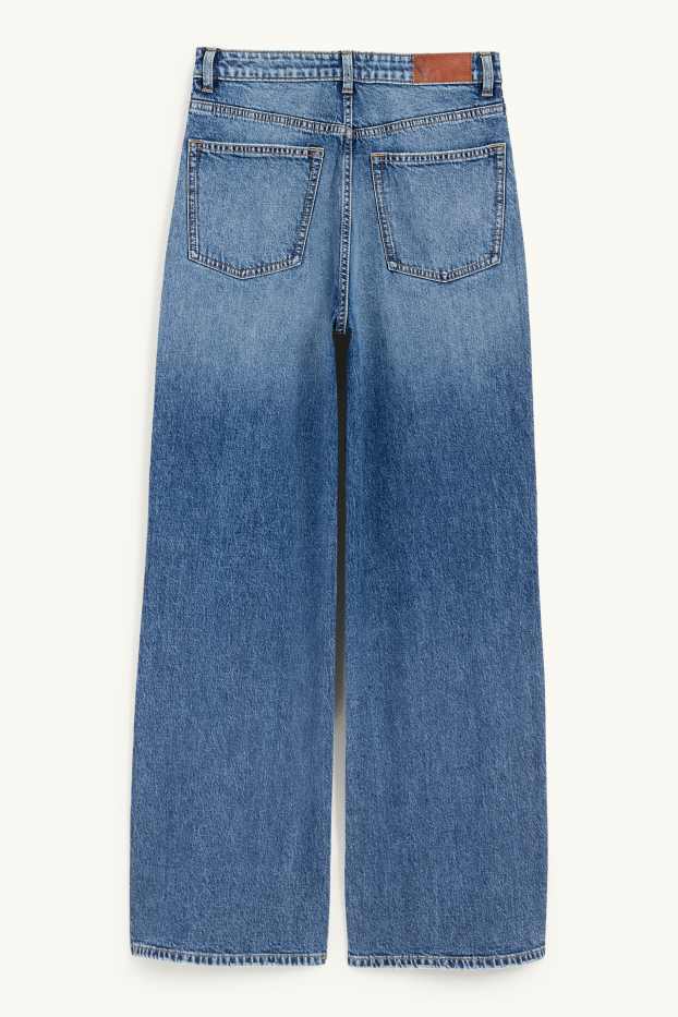 Damen - Wide Leg Jeans - High Waist - jeansblau