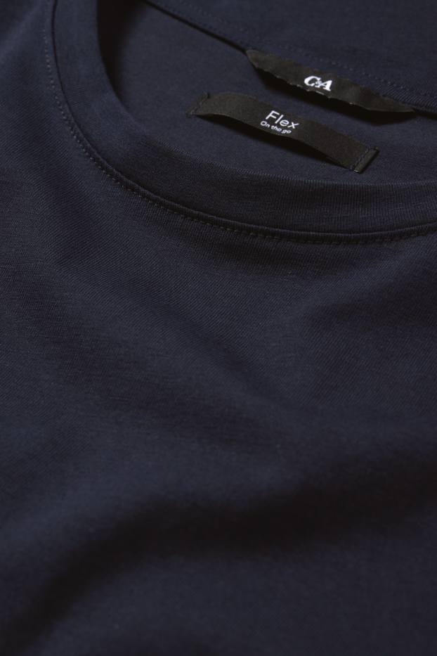 Men - T-shirt - slim fit - Flex - dark blue