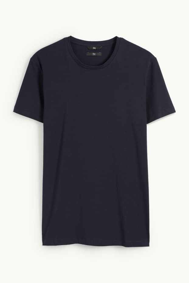 Men - T-shirt - slim fit - Flex - dark blue