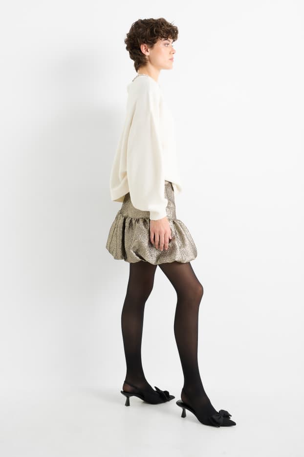 Damen - Minirock - glänzend - messing