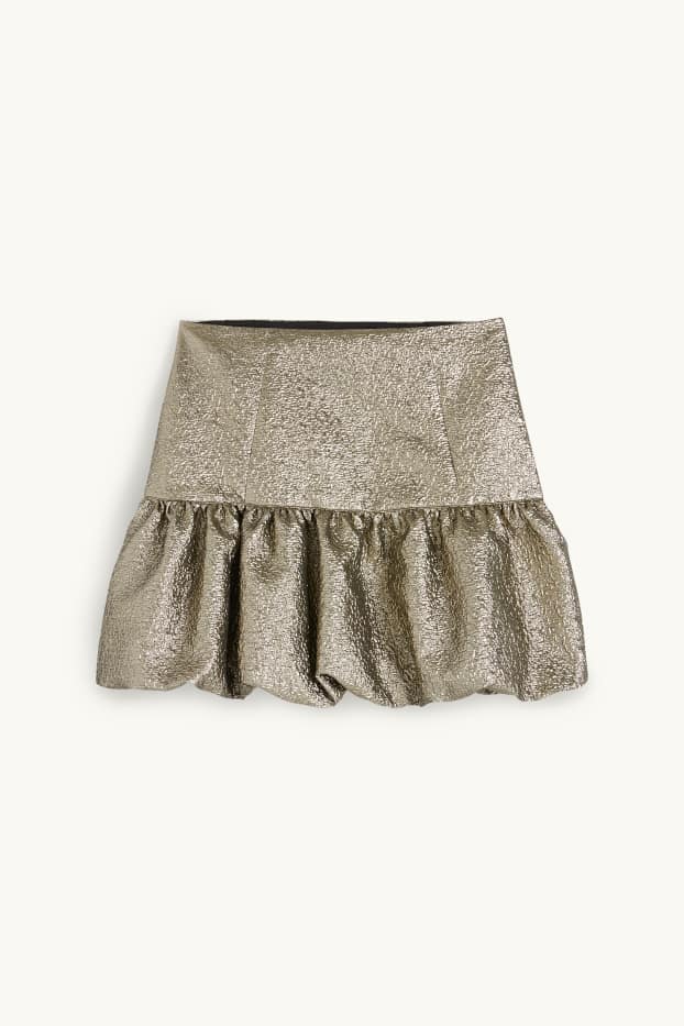 Damen - Minirock - glänzend - messing