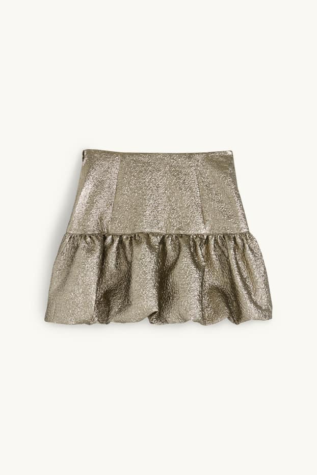 Damen - Minirock - glänzend - messing