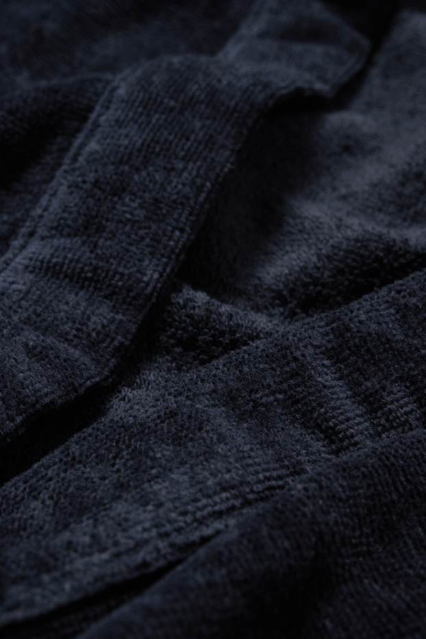 Children Boys - Terry cloth bathrobe with hood - dark blue