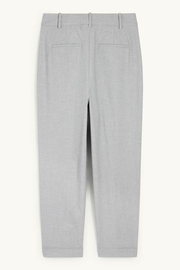 Femmes - Pantalon de bureau - high waist - regular fit - gris clair chiné