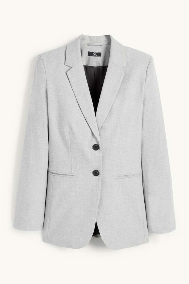 Women - Business blazer - regular fit - light gray-melange