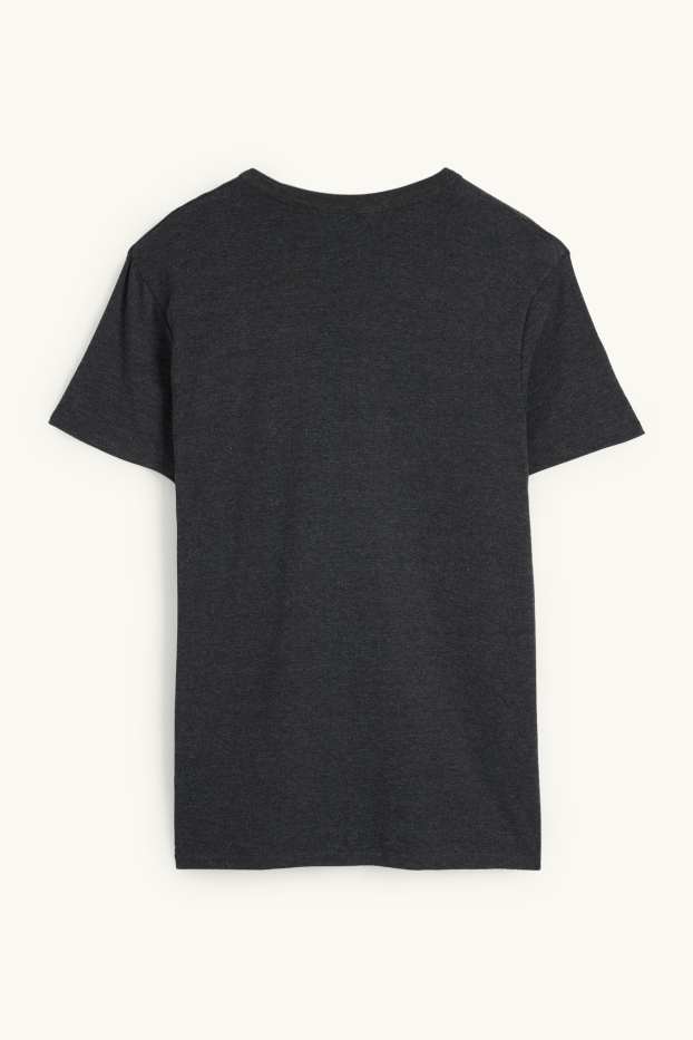 Uomo - T-shirt - slim fit - a coste fini - grigio scuro