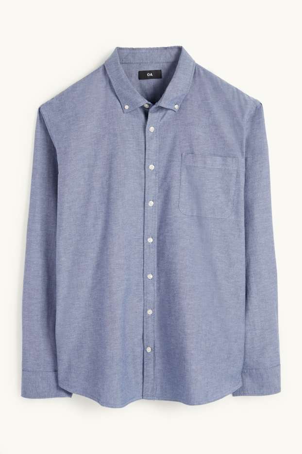 Pánské - Košile - regular fit - button-down - tmavomodrá