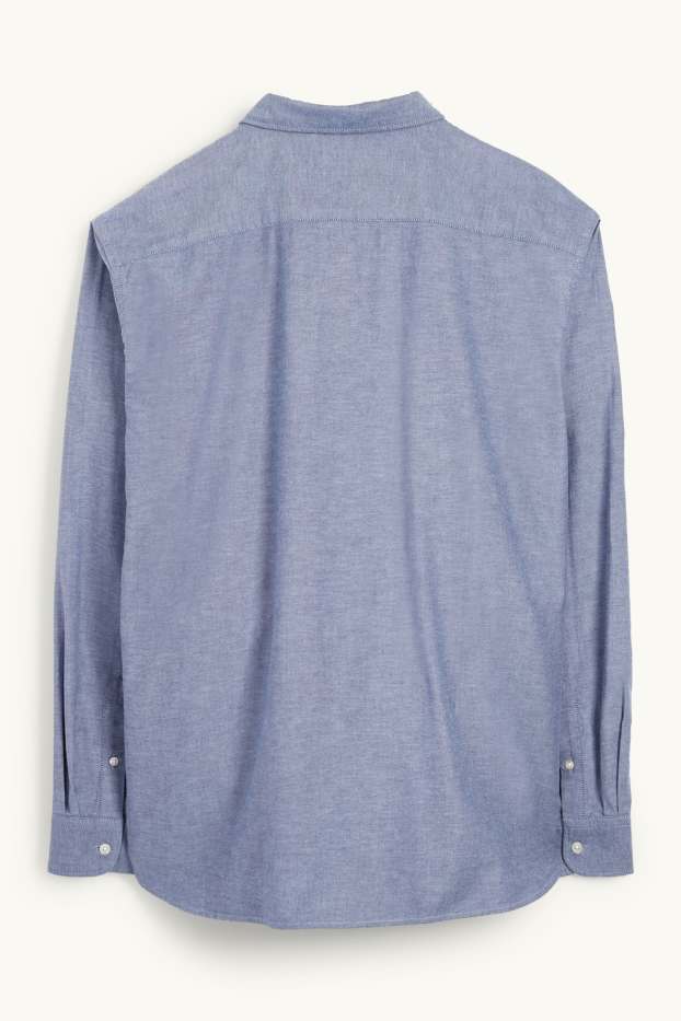 Pánské - Košile - regular fit - button-down - tmavomodrá