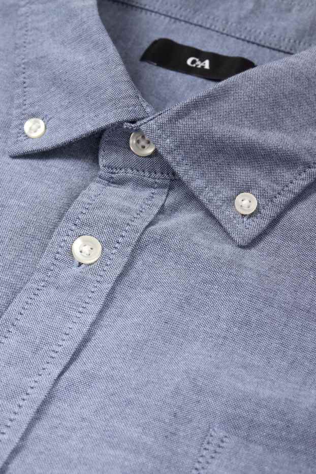 Pánské - Košile - regular fit - button-down - tmavomodrá