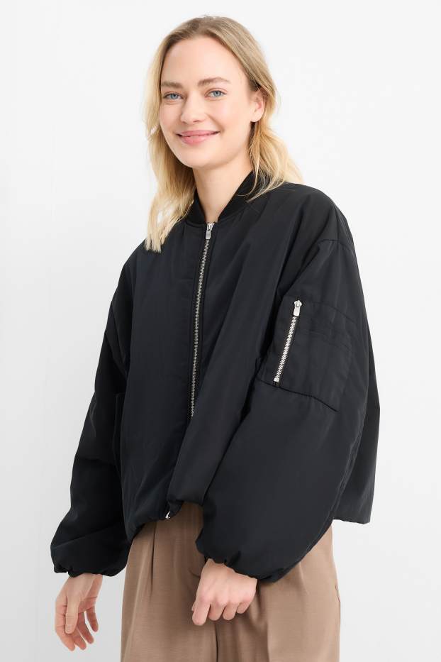 Femmes - Blouson aviateur - effet déperlant - noir