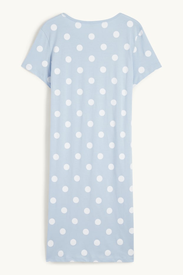 Femmes - Chemise de nuit - à pois - bleu clair