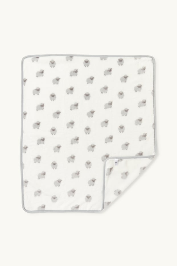 Baby Boys - Little sheep - baby blanket - 100 x 85 cm - cremewhite