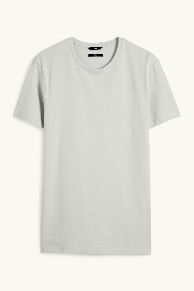 Heren - T-shirt - slim fit - Flex - lichtgrijs