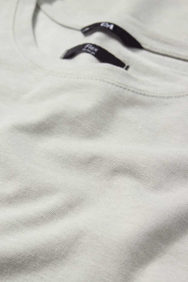 Heren - T-shirt - slim fit - Flex - lichtgrijs