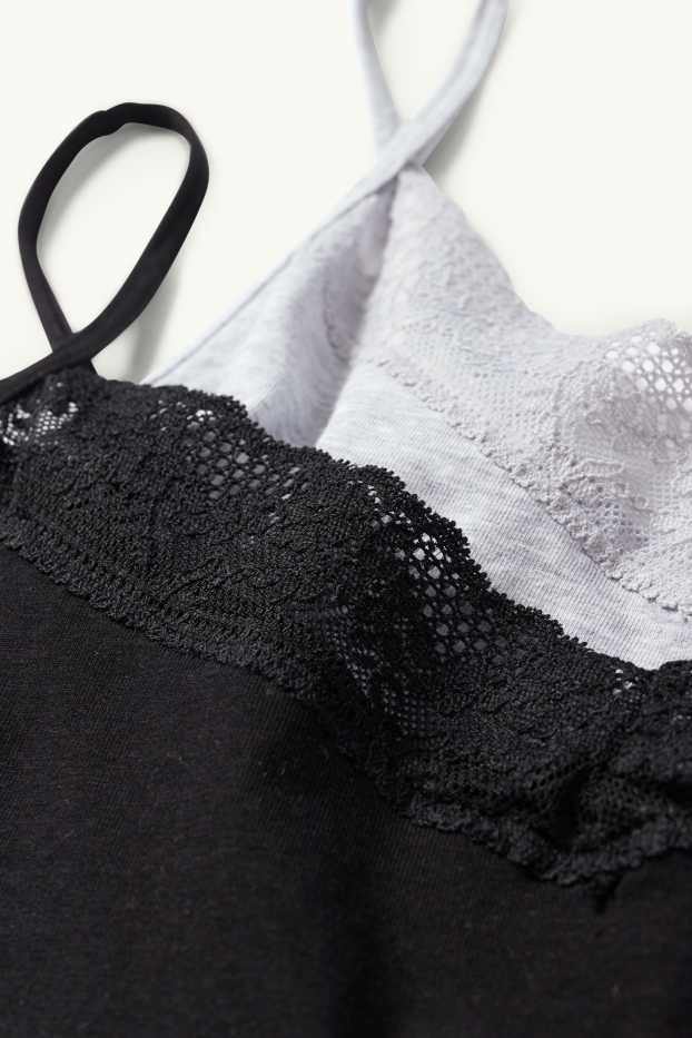 Dona - Paquet de 2 - samarreta interior - gris/negre