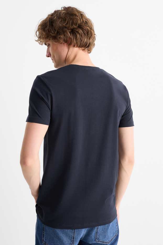 Heren - T-shirt - slim fit - Flex - donkerblauw