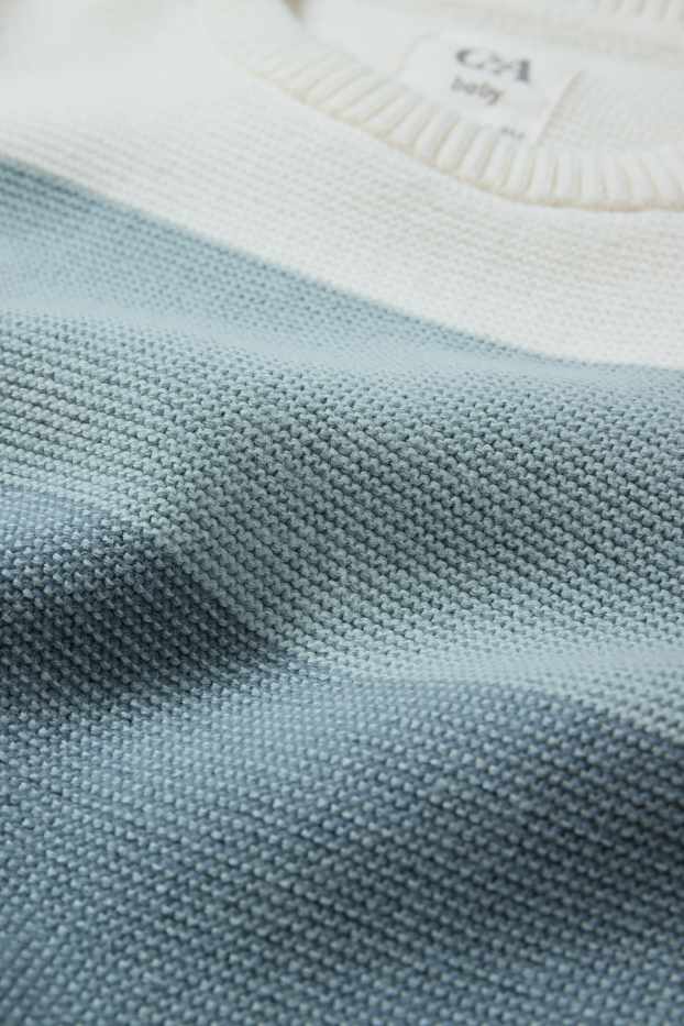 Baby Jungen - Baby-Pullover - gestreift - türkis