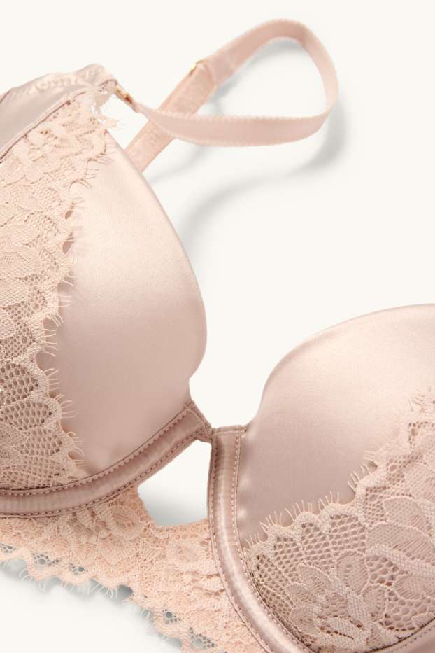 Damen - BH mit Bügel - DEMI - wattiert - lachsfarben