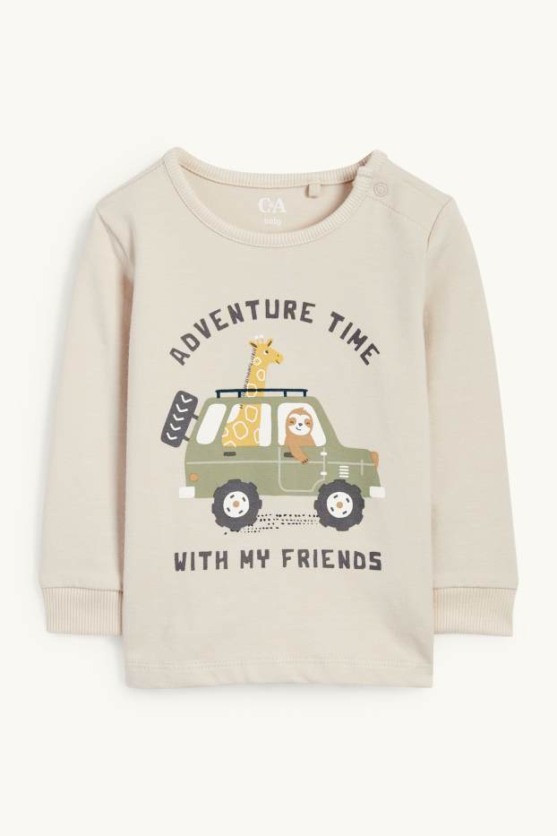 Baby Boys - Wild animals and car - baby pyjamas - 2 piece - beige