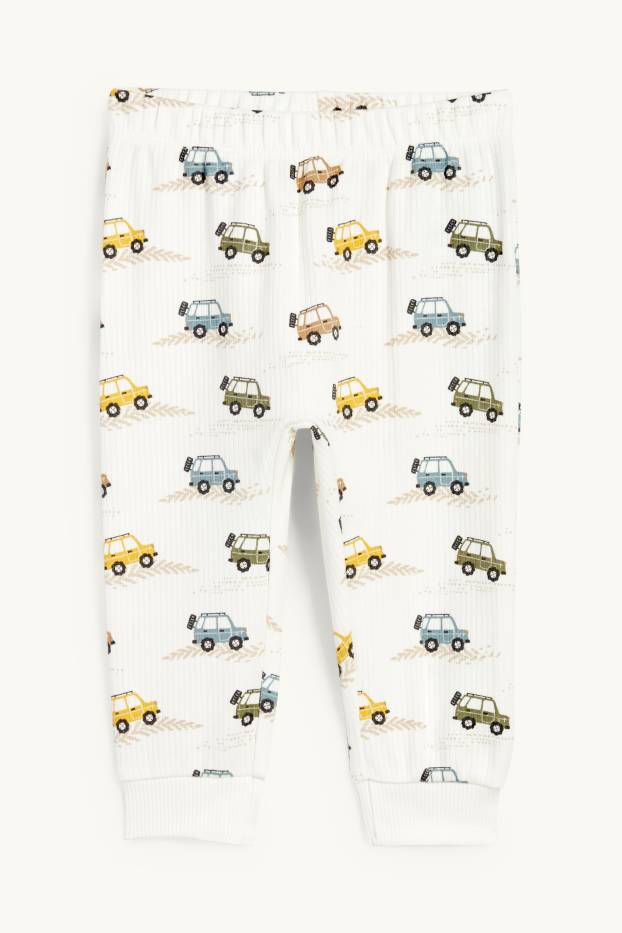 Baby Boys - Wild animals and car - baby pyjamas - 2 piece - beige
