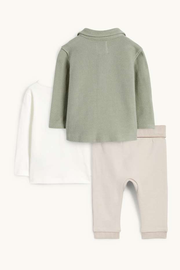 Baby Jungen - Dino - Baby-Outfit - 3 teilig - weiss