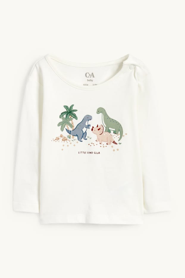 Baby Jungen - Dino - Baby-Outfit - 3 teilig - weiss