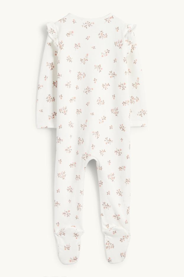 Bebés niñas - Florecitas - pijama para bebé - blanco