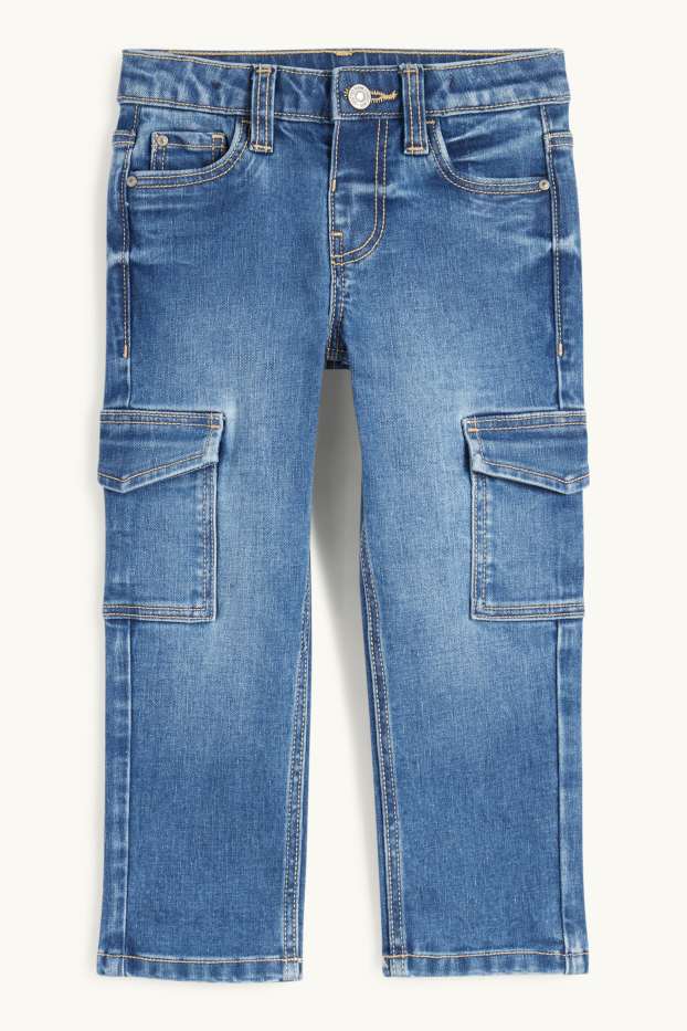 Children Girls - Cargo jeans - blue denim