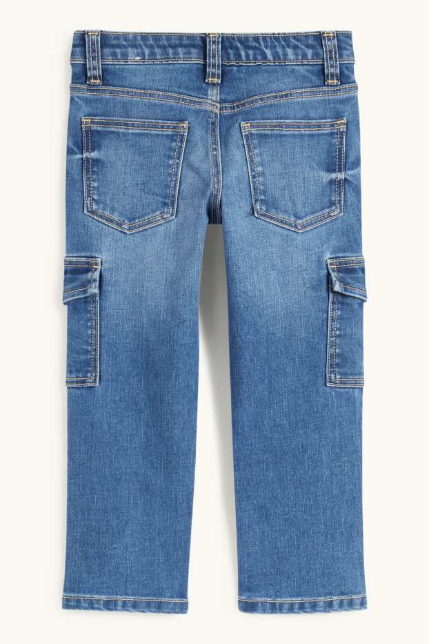 Children Girls - Cargo jeans - blue denim