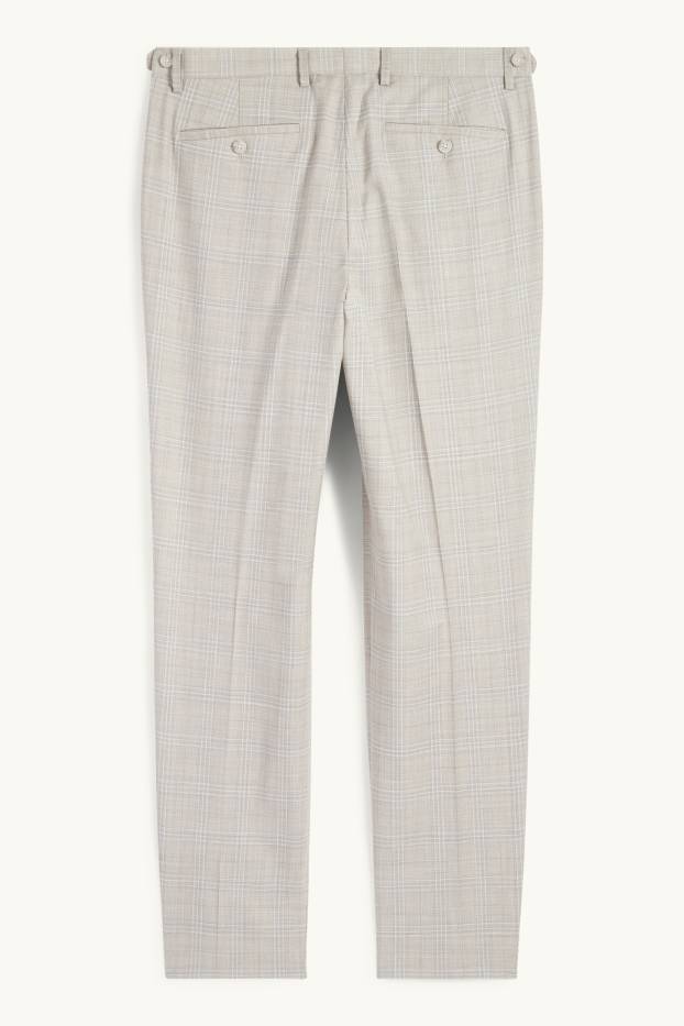 Men - Mix & match new wool trousers - regular fit - check - gray