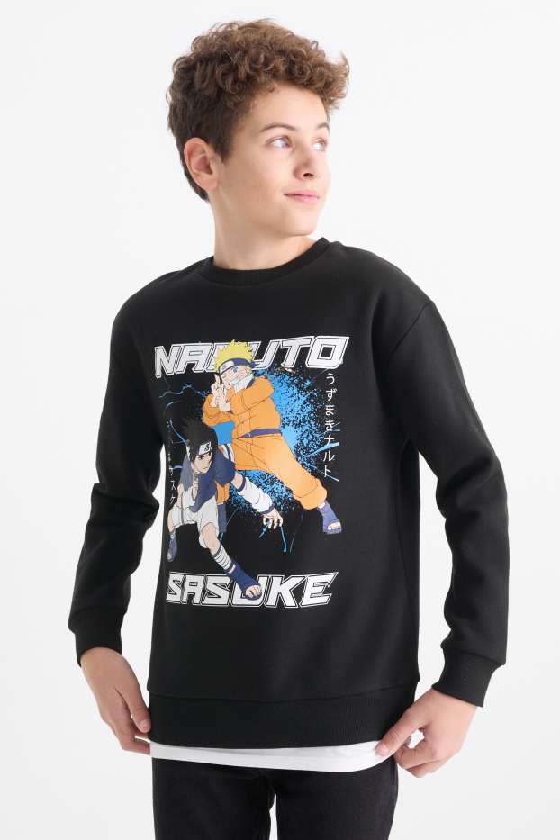 Kinder Buben - Multipack 2er - Naruto - Sweatshirt und Hoodie - hellbeige