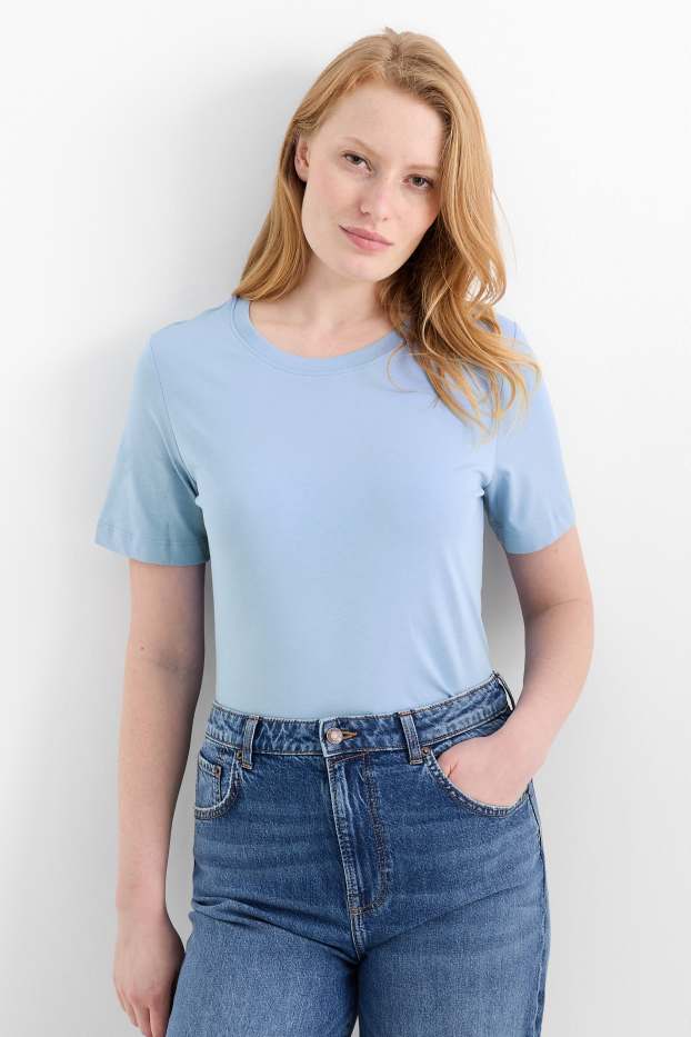Damen - T-Shirt - Regular Fit - hellblau