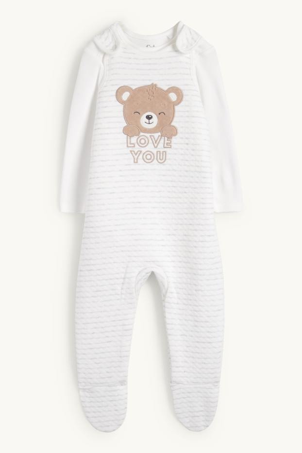 Unisex - Ossets - conjunt de pijama d’una peça - 2 peces - blanc